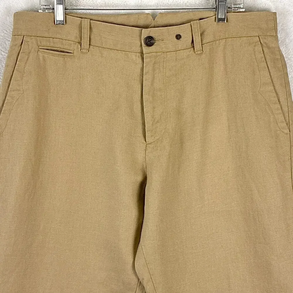 Rag and Bone Pants Mens 34 (36) Tan Linen Trousers Preppy Chino Classic Summer